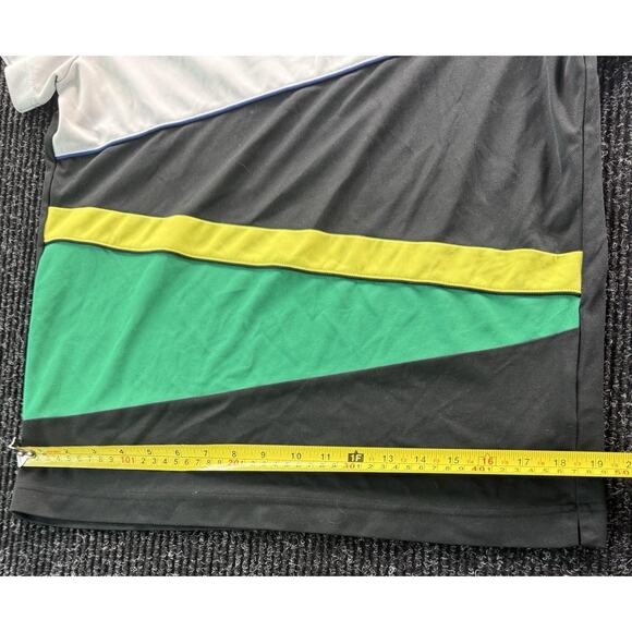 Lacoste Sport Polo Shirt Mens M Colorblock Golf Tennis Green Black Stripe - Picture 9 of 10